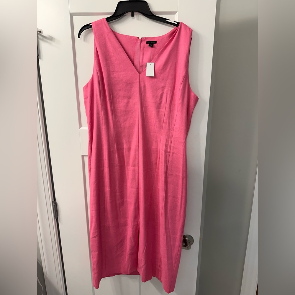 Ann Taylor Pink Sleeveless Midi Dress